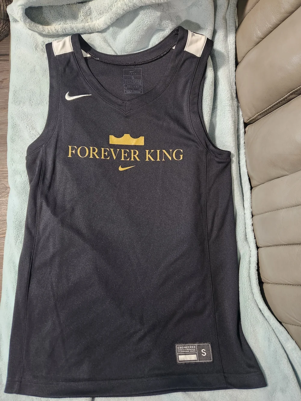 Nike Black & Gold 'Forever King' Basketball Tank